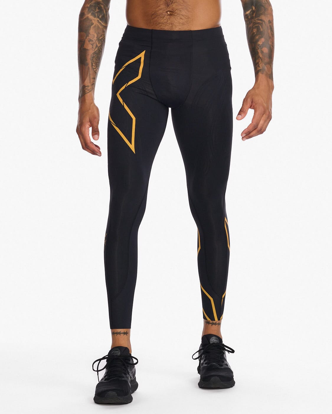 2XU Men's Light Speed Compression Tights MA5305B Black/Turmeric Reflective XS 