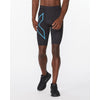 2XU Men's Light Speed Compression Shorts MA5331B Black/Aqua Reflective XS 