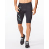 2XU Men's Light Speed Compression Shorts MA5331B Black/Silver Sage Reflective XS 