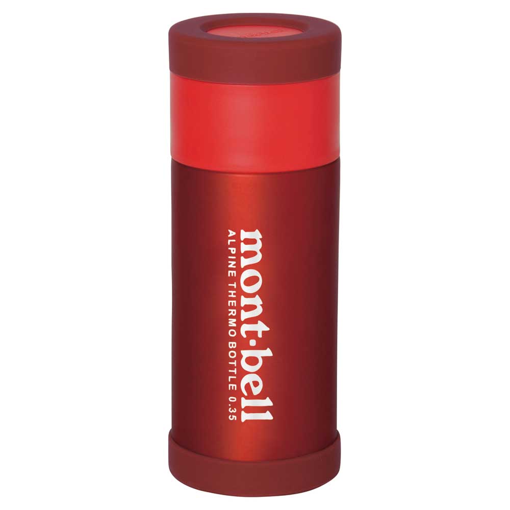 Montbell Alpine Thermo Bottle 0.35L Stainless Steel Silicone Insulated Red 