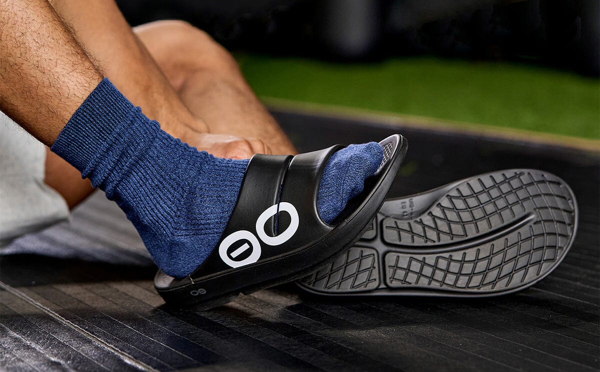 Men's OOahh Sport Slide Sandal - Black White 