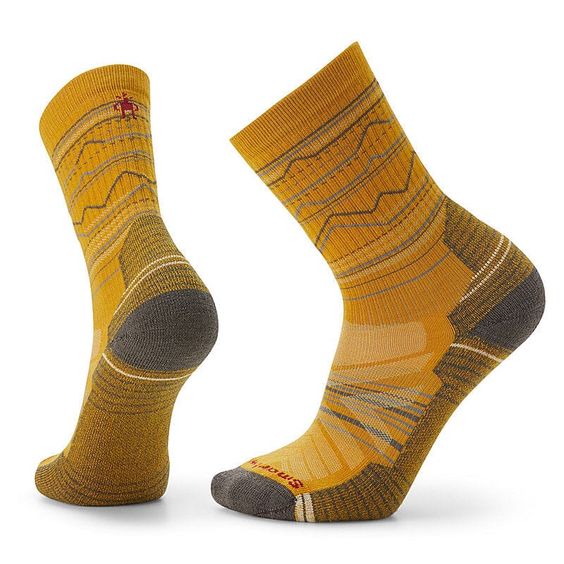 Smartwool Hike Light Cushion Mountain Range Pattern Crew Socks Honey Gold K11 M 