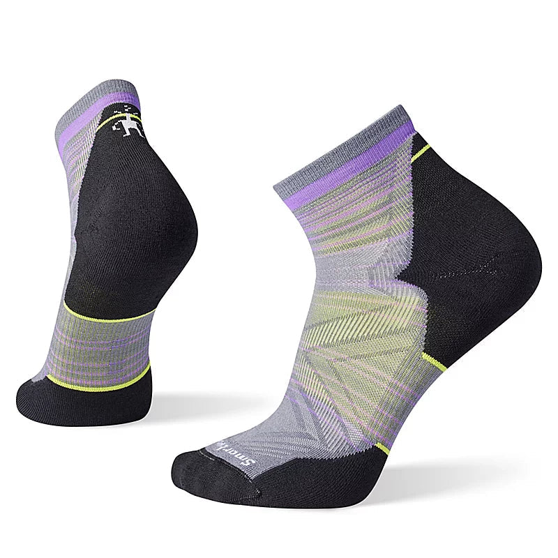 Smartwool Run Targeted Cushion Pattern Ankle Socks Graphite 018 L 