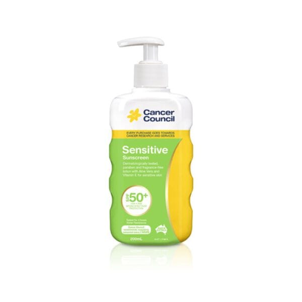 Cancer Council Sensitive Sunscreen Spf50+ PUMP 200ML 