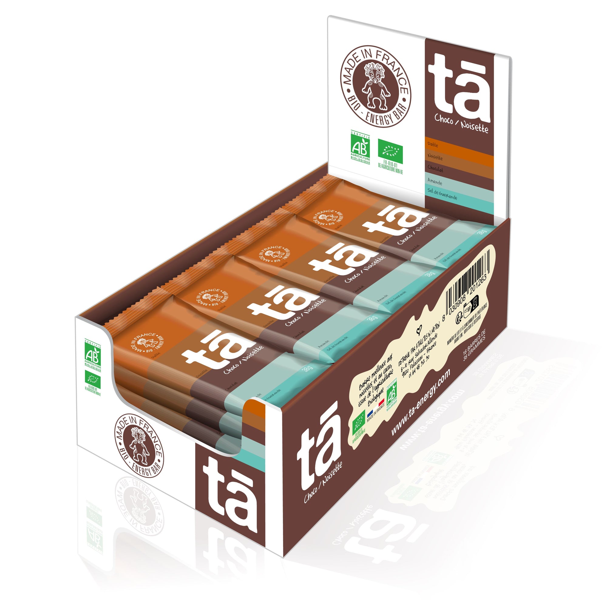 Ta Energy Organic Energy Bars Choco/hazelnut 1 pack 