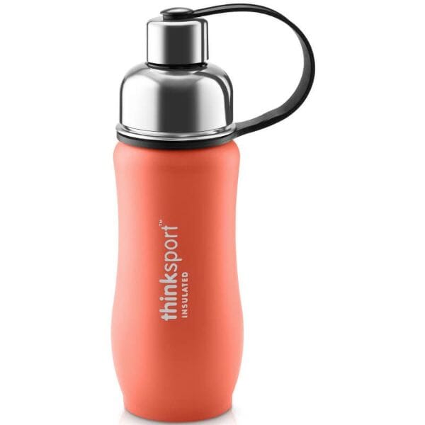 Thinksport Insulated Sports Bottle (12oz 350ml) COATED ORANGE 