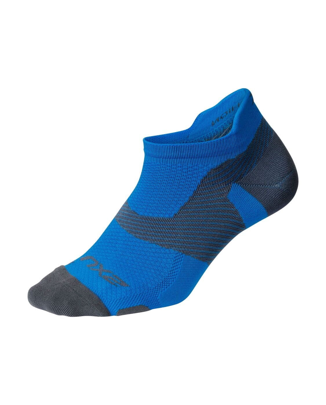 2XU Unisex Vectr Light Cushion No Show Socks UA5042E Vibrant Blue/Grey XS 
