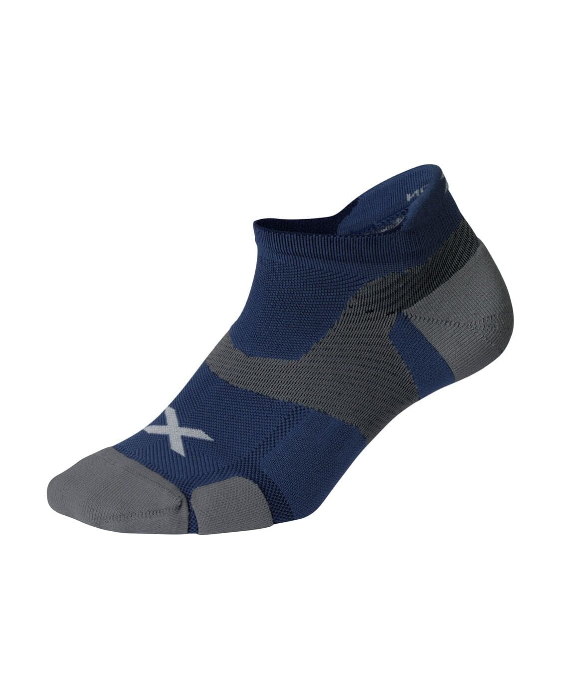 2XU Unisex Vectr Cushion No Show Socks UA5043E Blue Steel/Grey S 