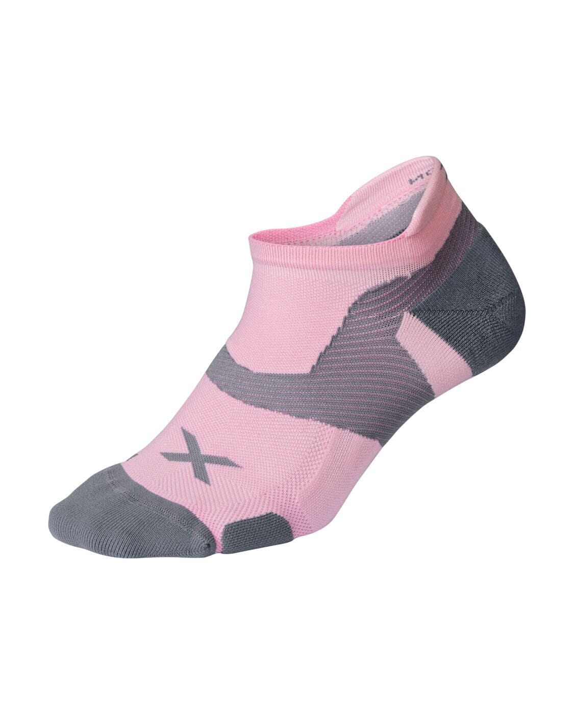 2XU Unisex Vectr Cushion No Show Socks UA5043E Dusty Pink/Grey S 
