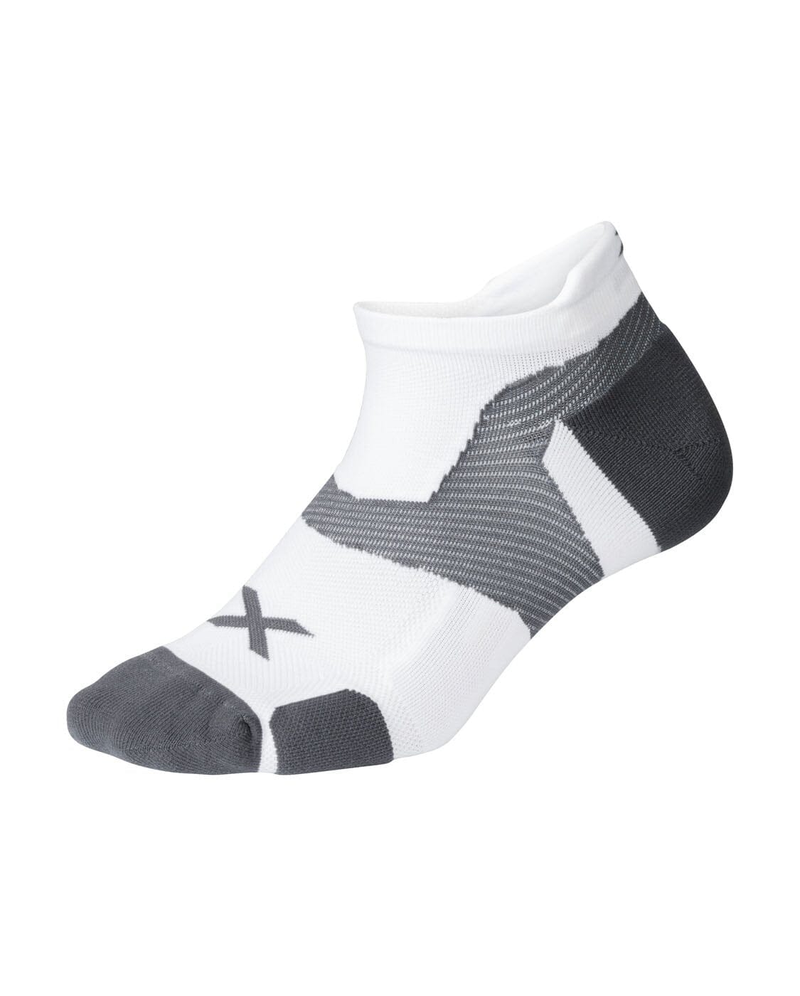 2XU Unisex Vectr Cushion No Show Socks UA5043E White/Grey S 
