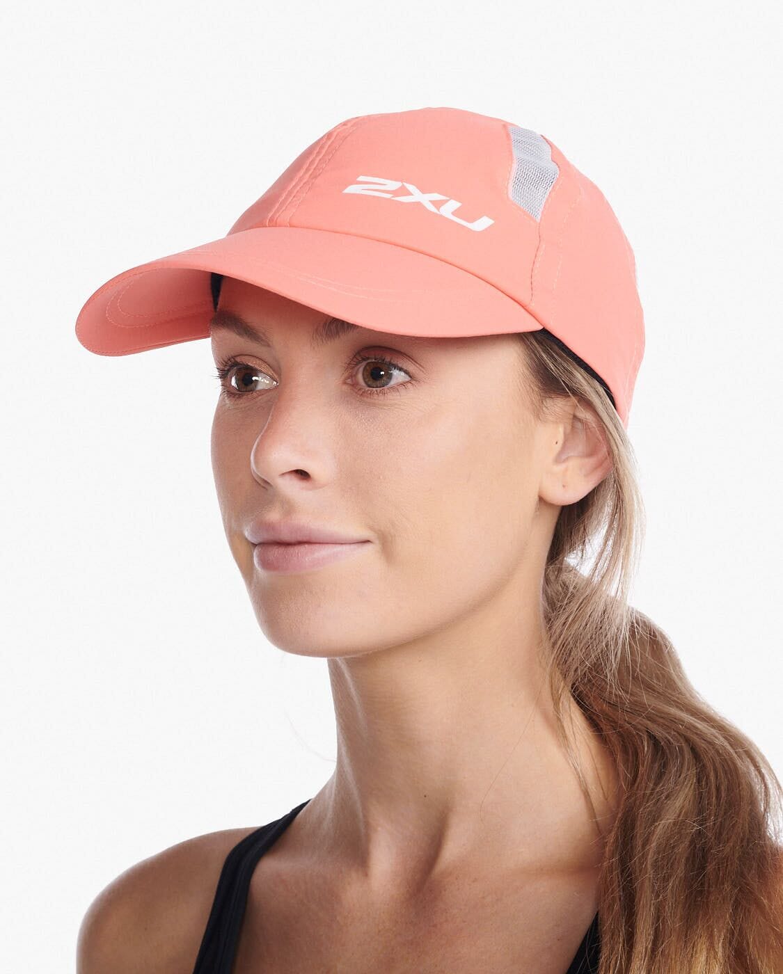 2XU Unisex Run Cap UQ5685F Hyper Coral/White OSFA 