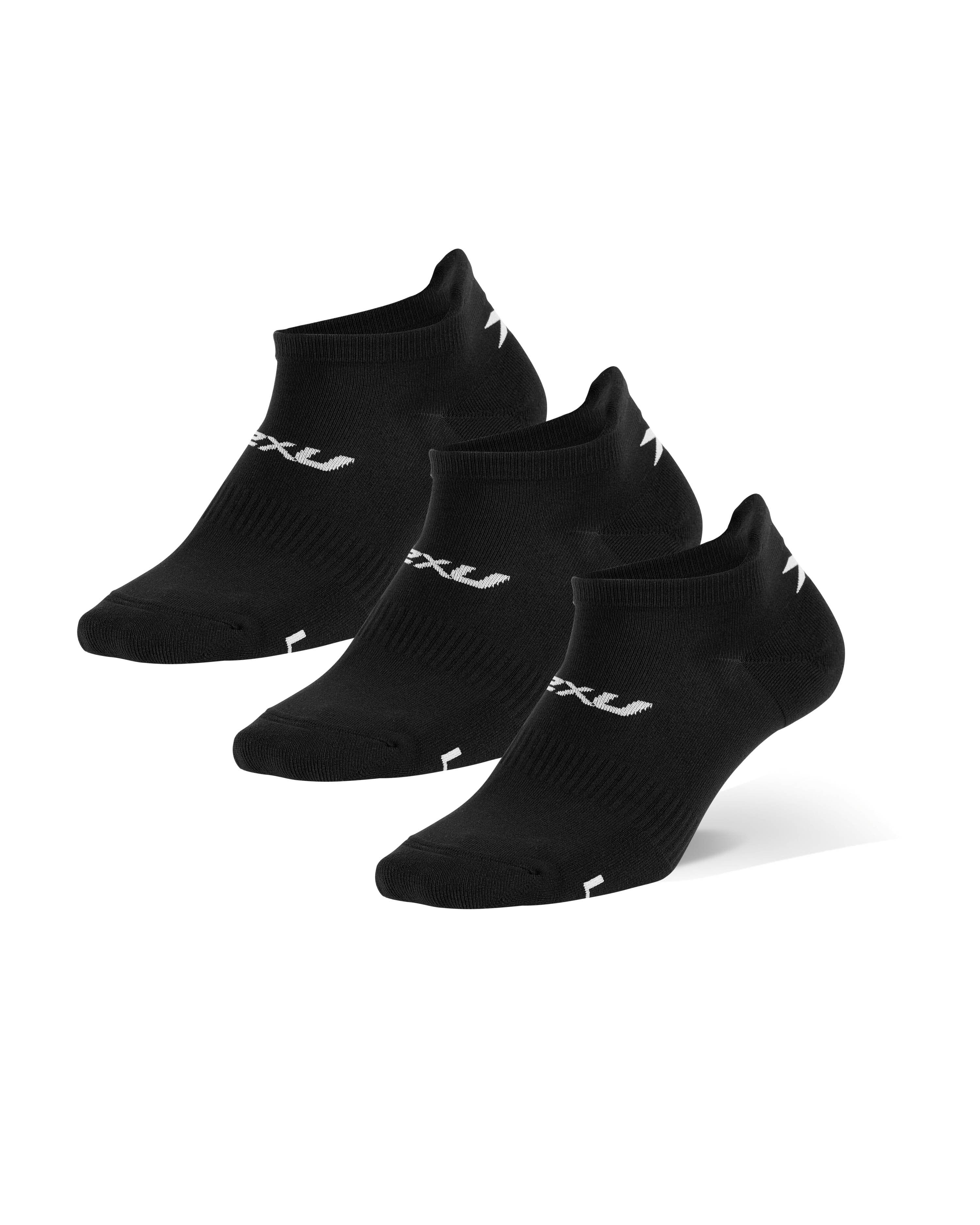2XU Unisex Ankle Socks 3 Pack UQ6551E Black/White S 
