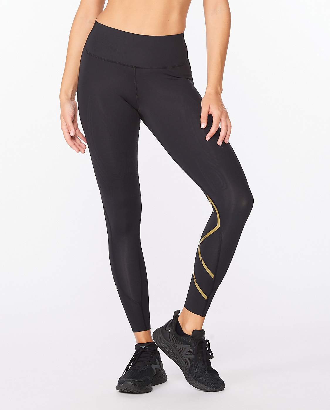 2XU Women's Force Mid-Rise Compression Tights WA5367B Black/Gold XXS 