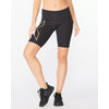 2XU Women's Light Speed Mid-Rise Compression Shorts WA6593B Black/Gold Reflective XS 