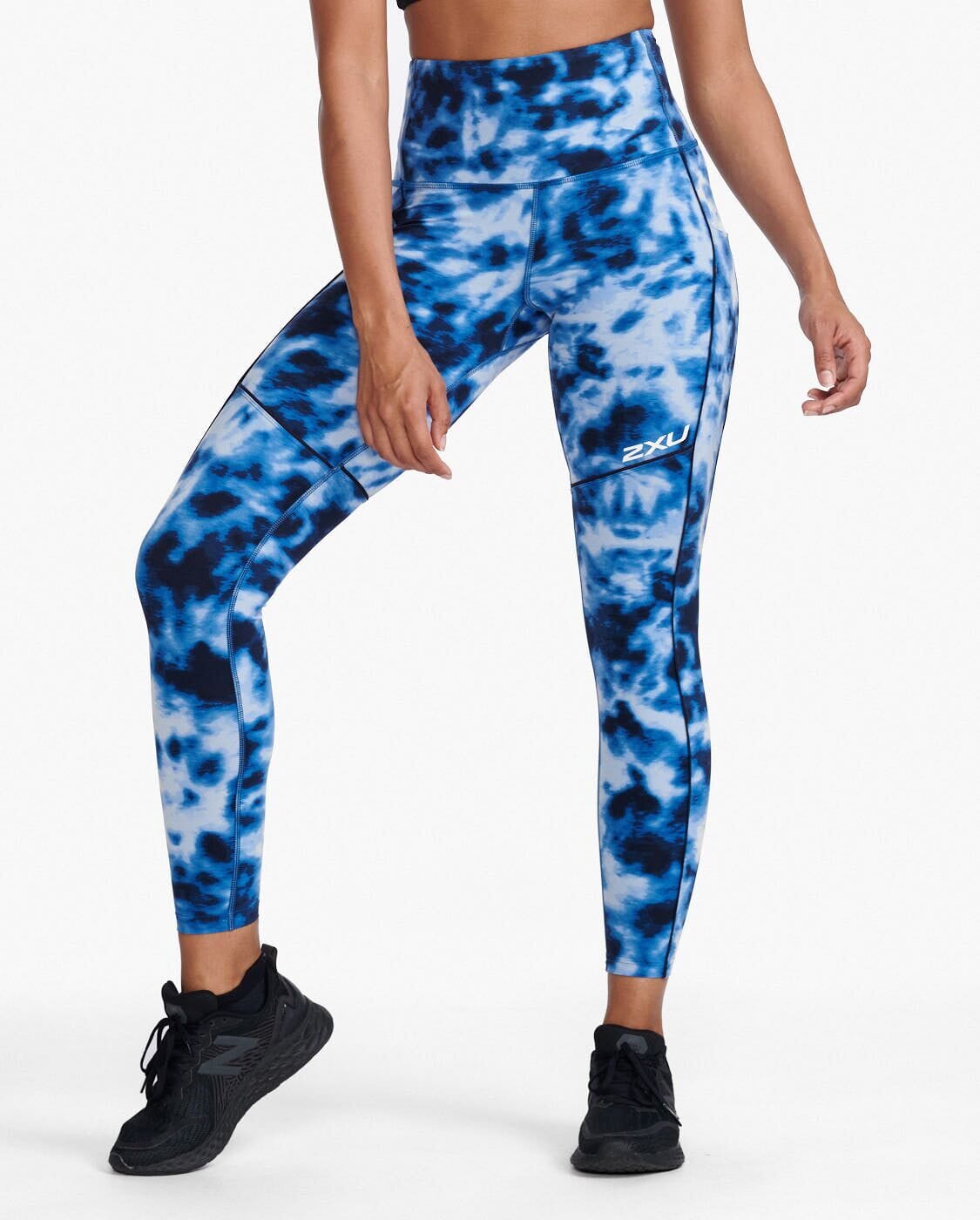 2XU Women's Form Pop Seam Hi-Rise Compression Tights WA6618B Digital Dye/White XS 