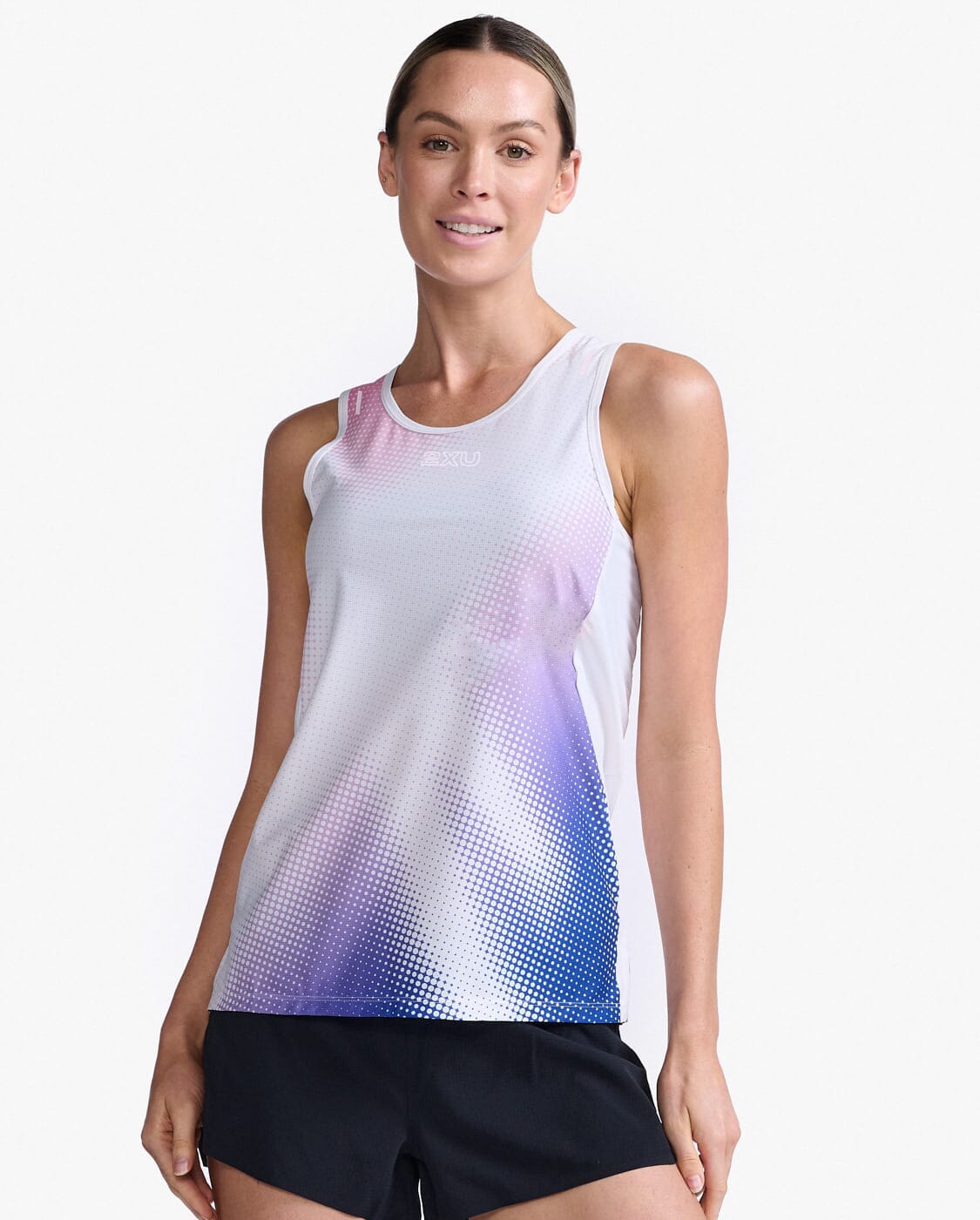 2XU Women's Light Speed Singlet WR6955A Gradient X/Quartz Reflective XS 