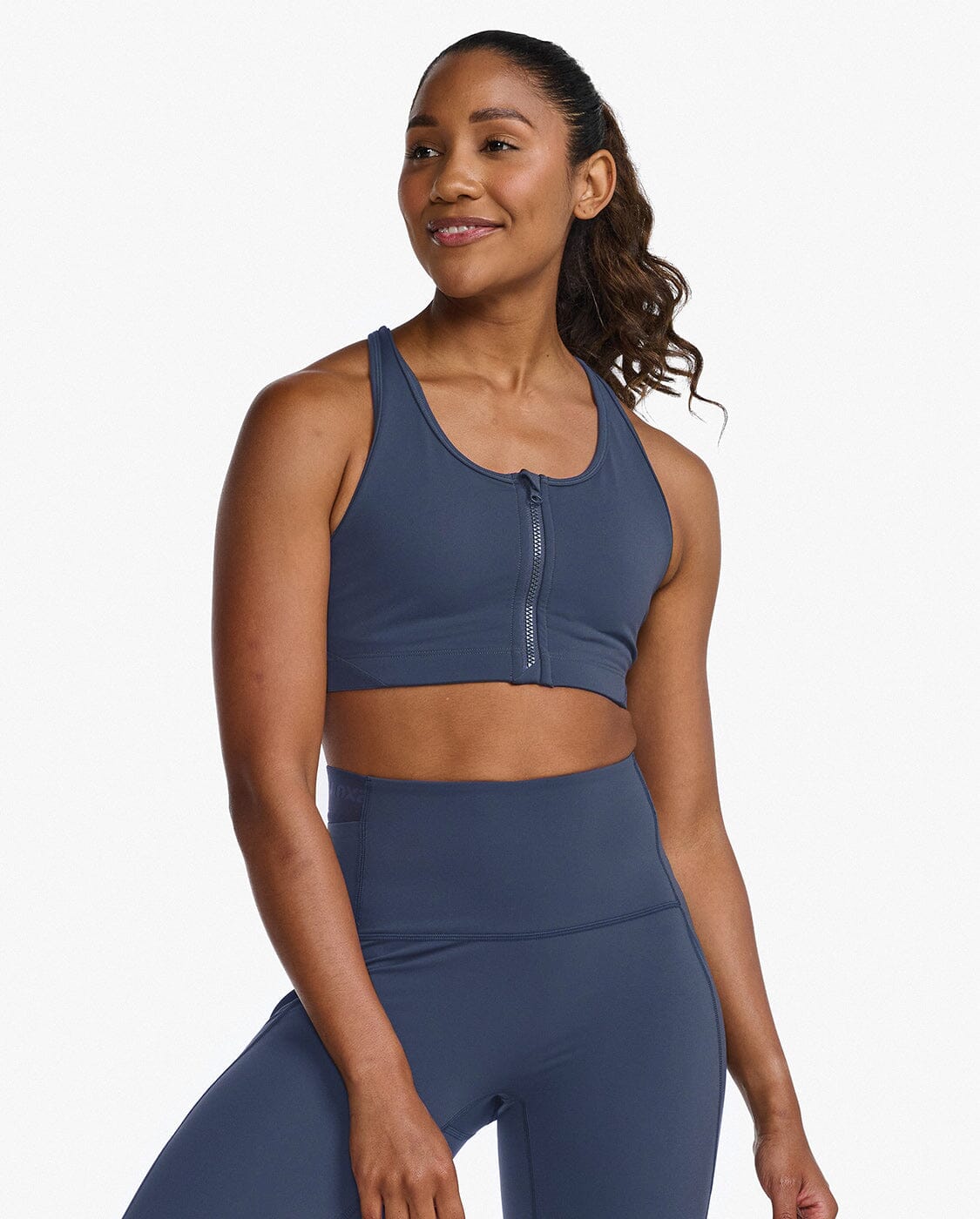 2XU Women's Motion Zip Bra WR6999A India Ink/White XS 
