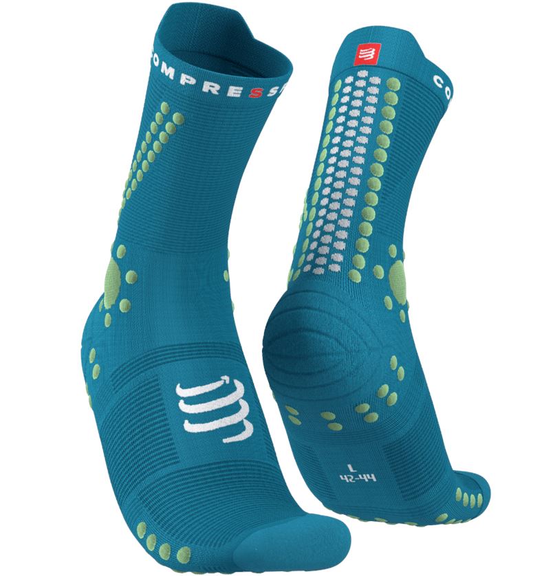 Compressport Pro Racing Socks V4.0 Trail Enamel/Paradise Green T1 