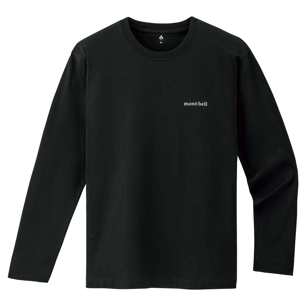 Montbell Pear Skin Cotton Long Sleeve Tee Men's Black S 