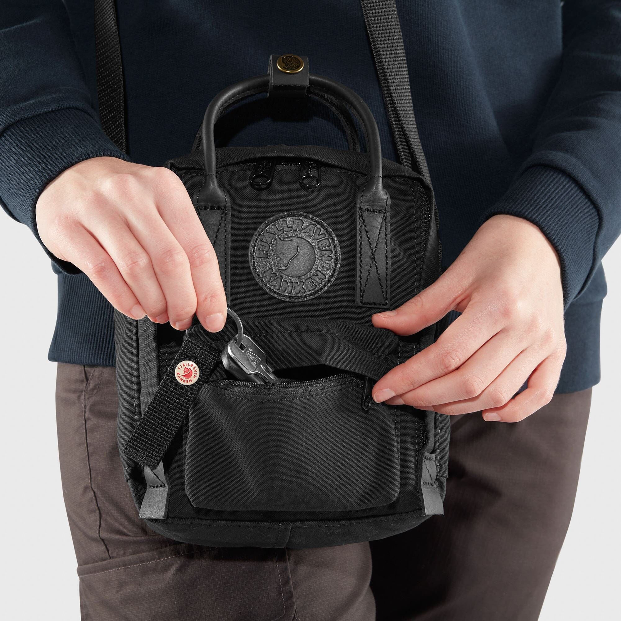 Fjallraven Kanken No. 2 Black Sling Messenger Bag 