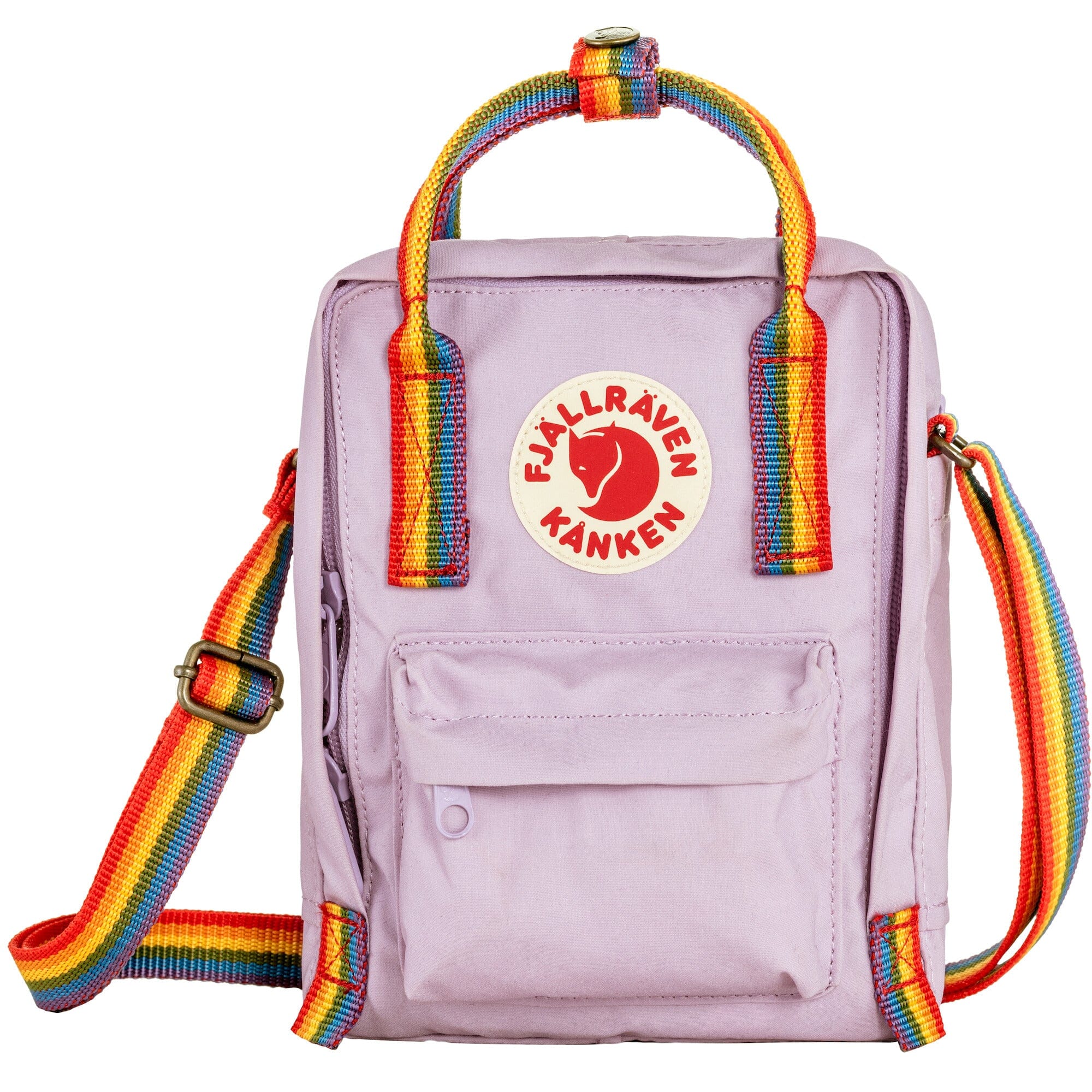 Fjallraven Kanken Rainbow Sling Messenger Bag Pastel Lavender/Rainbow Pattern 