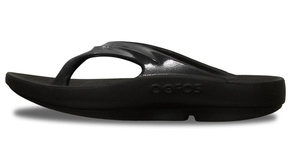 OOFOS Women's OOlala Thong Sandal - Black 