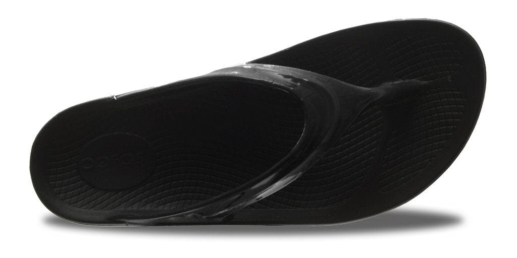 OOFOS Women's OOlala Thong Sandal - Black 