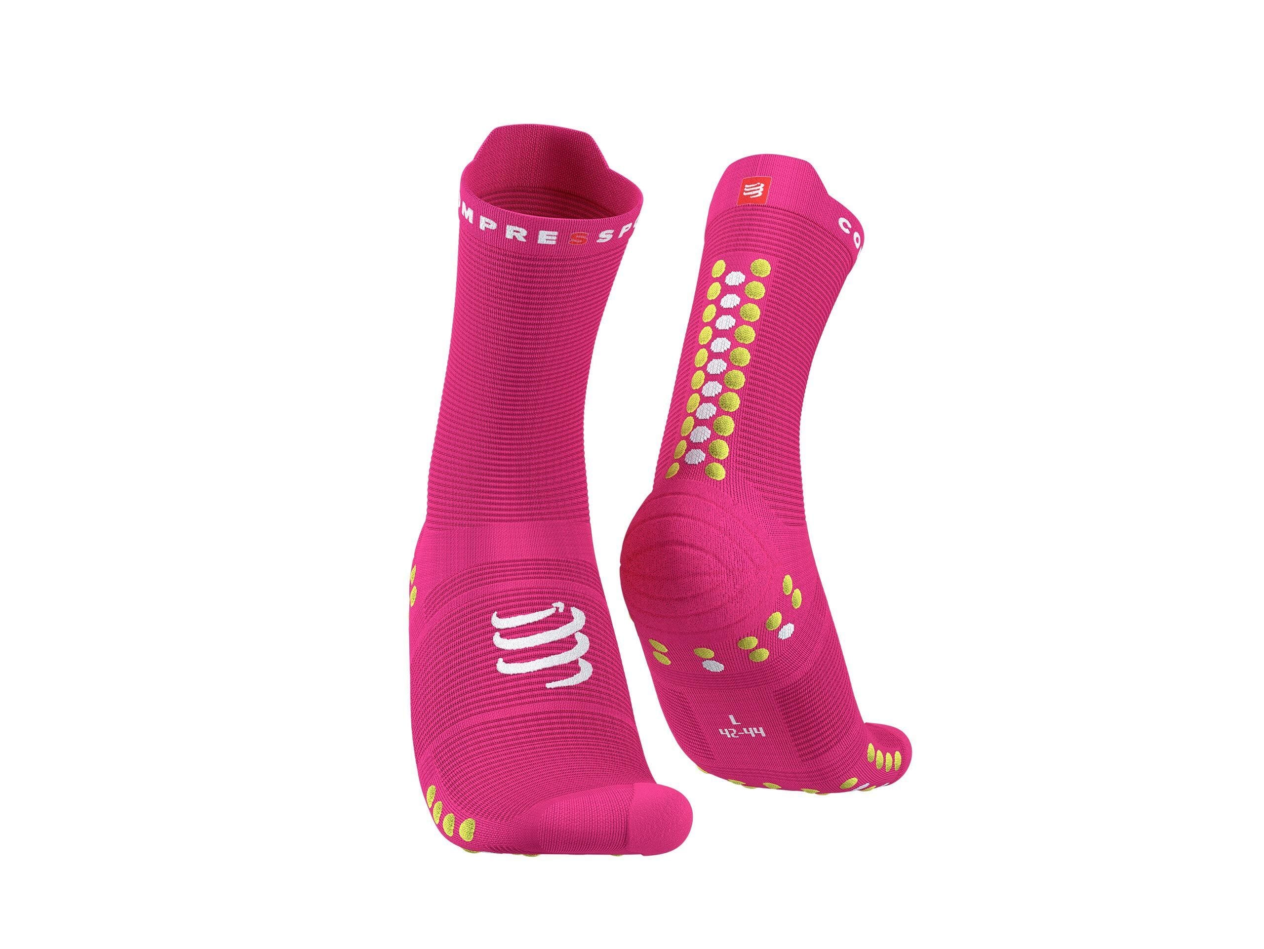 Compressport Pro Racing Socks V4.0 Run High Fluo Pink/Primerose T1 